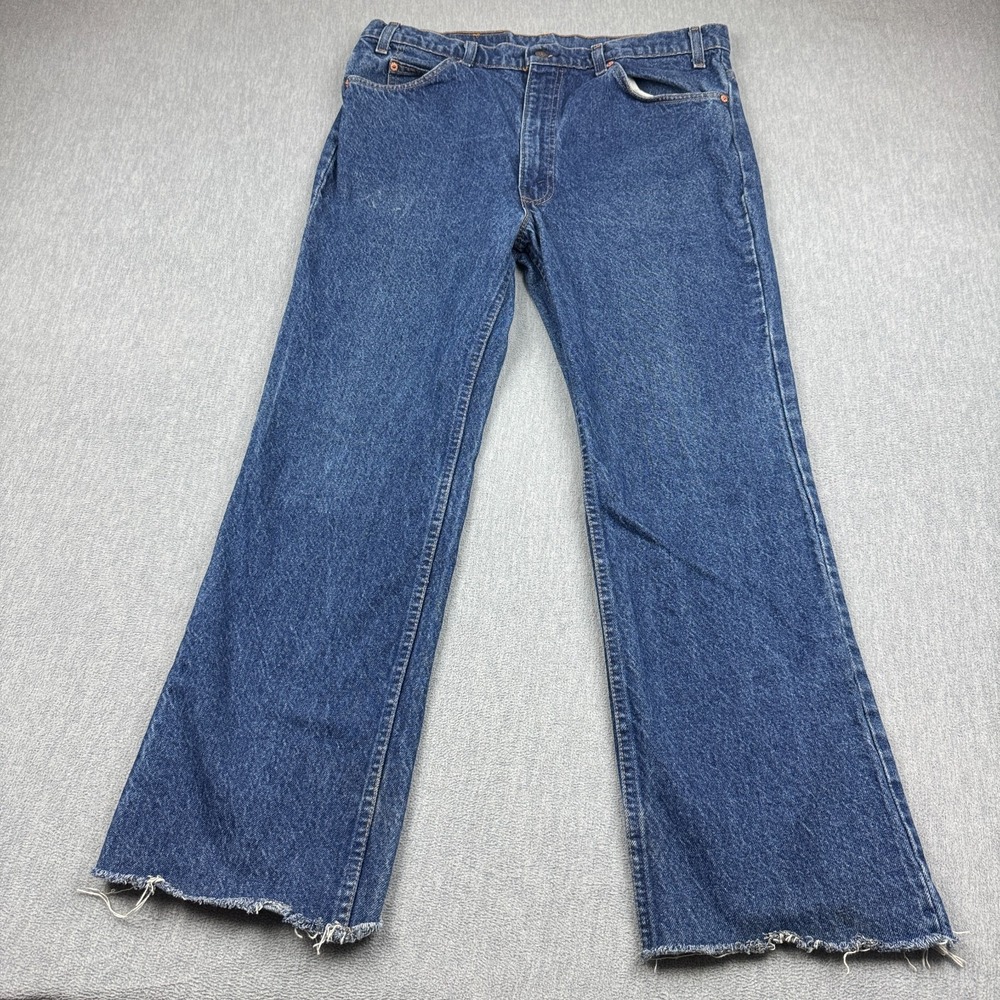 Vintage Levis 517 Jeans Mens 38x32 Blue Denim Bootcut Orange Tab Made in USA